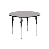 Emma+Oliver 42" Round Hp Laminate Adjustable Activity Table