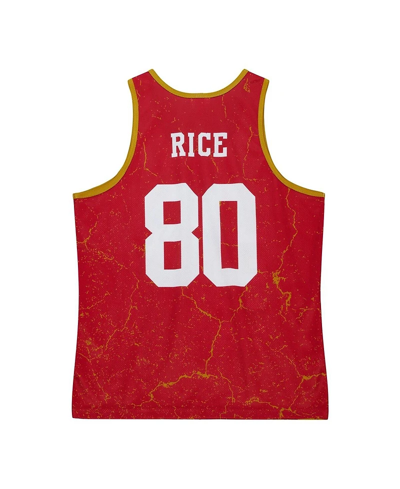 Men's Mitchell & Ness Jerry Rice Scarlet San Francisco 49ers 1994 Player Burst Tank Top