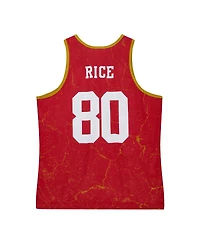 Men's Mitchell & Ness Jerry Rice Scarlet San Francisco 49ers 1994 Player Burst Tank Top