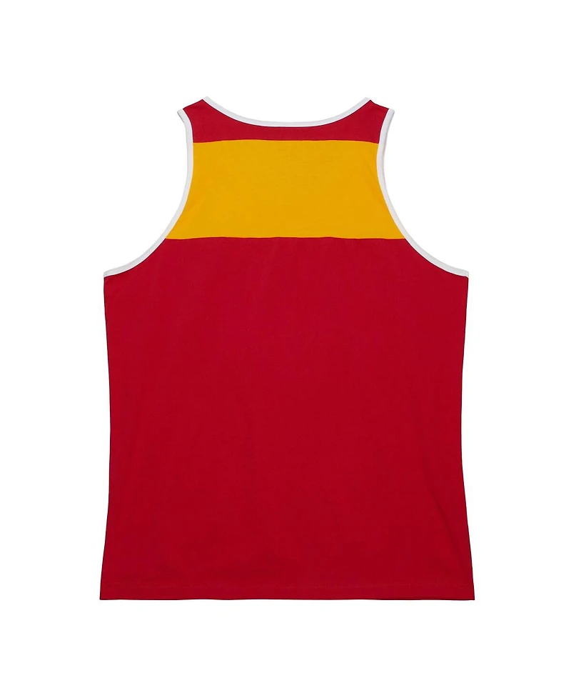 Men's Mitchell & Ness Red, Gold Kansas City Chiefs Heritage Colorblock Tank Top
