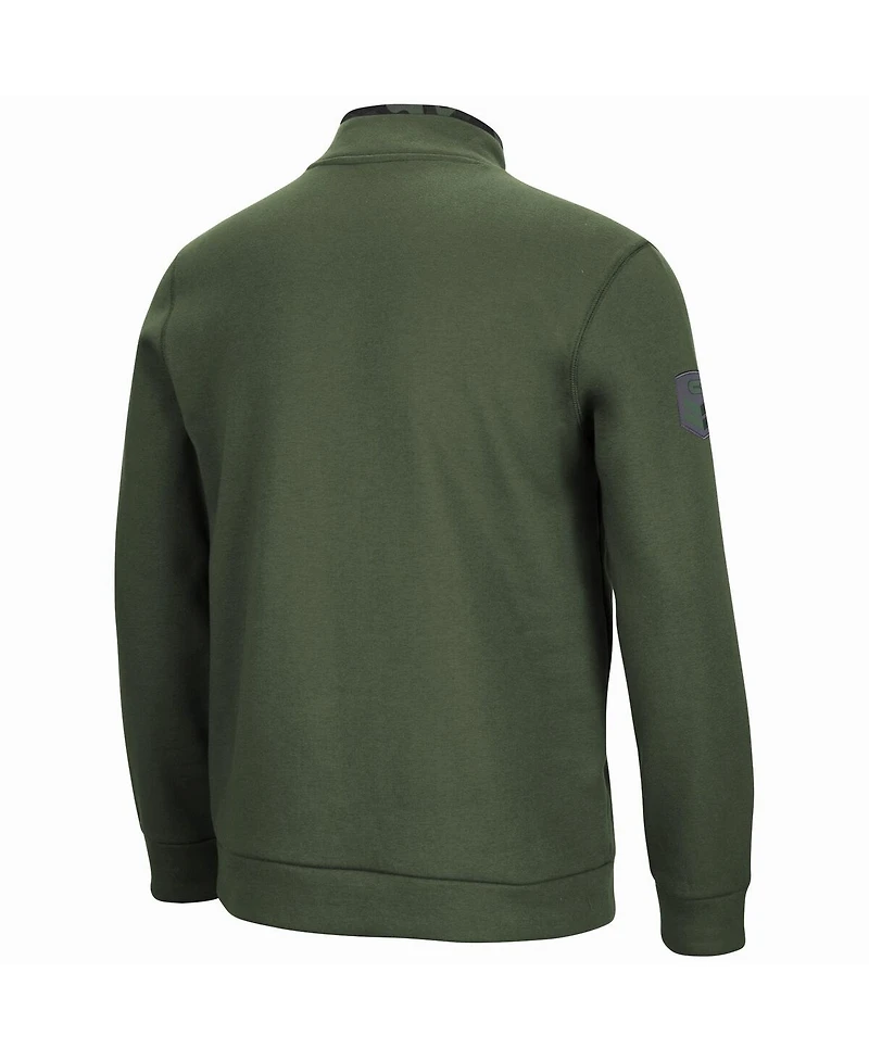 Men's Colosseum Olive Kentucky Wildcats Oht Military-Inspired Appreciation Digital Camo Quarter-Snap Jacket