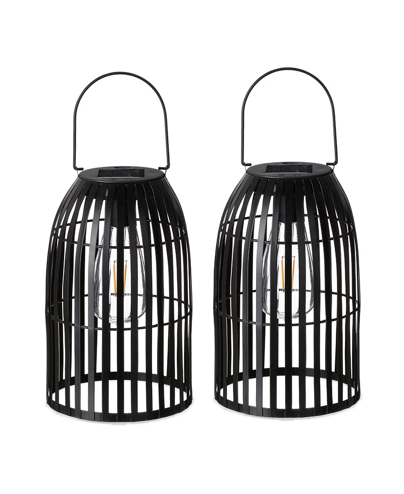 Glitzhome 9.75" H Metal Woven Solar Powered Outdoor Hanging Lantern