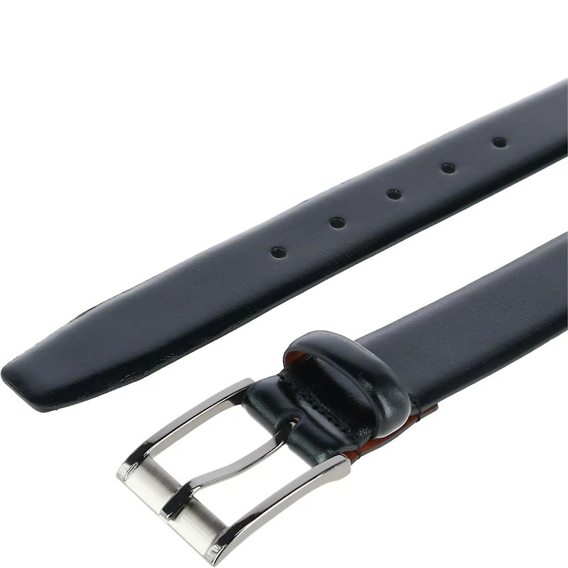Trafalgar Men's Matteo 35mm Feather Edge Leather Dress Belt with Italian Buckle