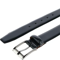 Trafalgar Men's Matteo 35mm Feather Edge Leather Dress Belt with Italian Buckle