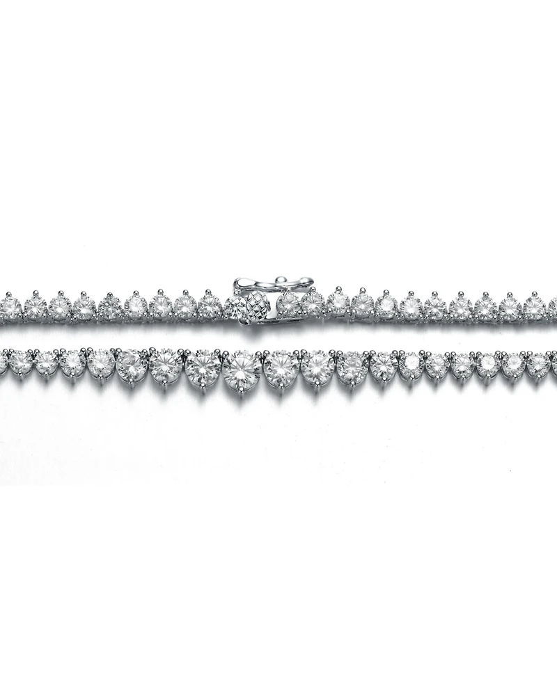 White Gold Plated with Cubic Zirconia Tennis Chain Necklace
