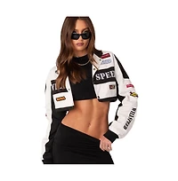 Edikted Women's Racer Crop Jacket With Patches