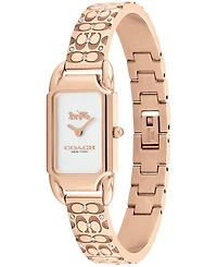 Coach Women's Cadie Signature C Rose Gold-Tone Stainless Steel Bangle Watch, 28.5 x 17.5mm