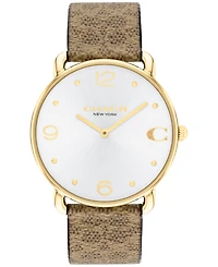 Coach Women's Elliot Signature Tan Canvas Strap Watch, 36mm