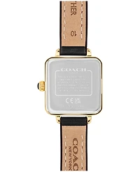 Coach Women's Cass Signature Horse and Carriage Black Leather Strap Watch, 22mm