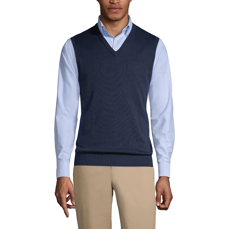 Lands' End Men's Cotton Modal Fine Gauge Sweater Vest