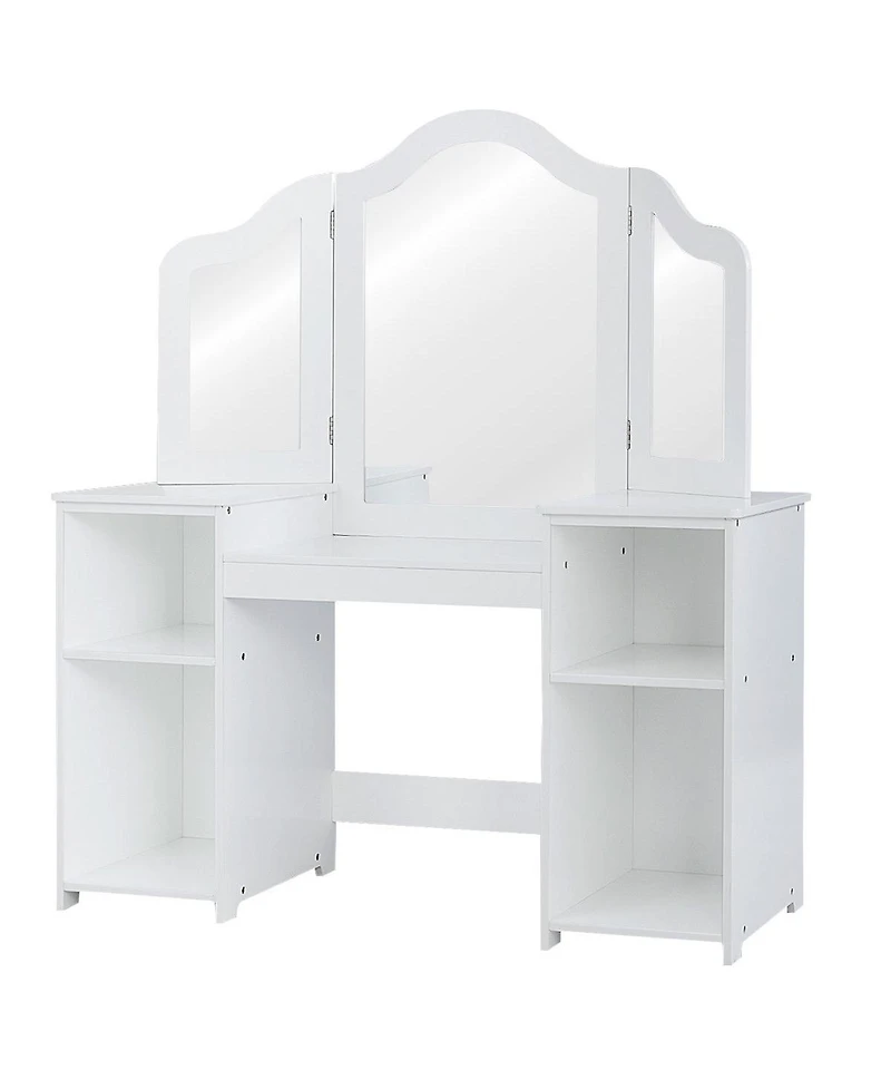 Vanity Table Set Makeup Dressing Kids Girls Study Table Tri Folding