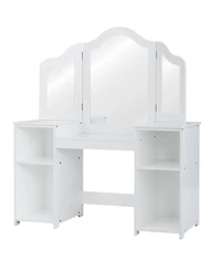 Vanity Table Set Makeup Dressing Kids Girls Study Table Tri Folding