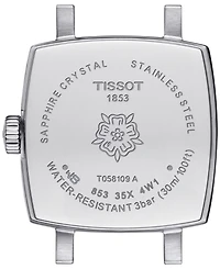 Tissot Women's Swiss Lovely Square Diamond Accent Stainless Steel Bracelet Watch 20mm