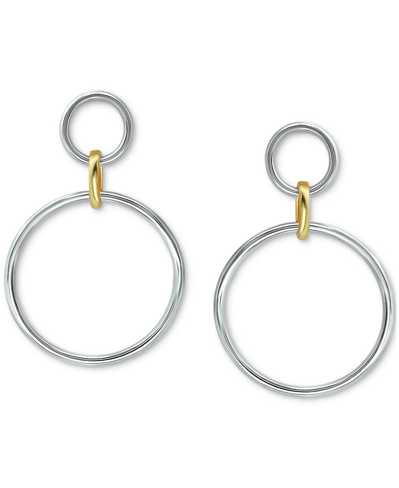 Giani Bernini Polished Interlocking Circle Drop Earrings in Sterling Silver & 18k Gold-Plate, Created for Macy's