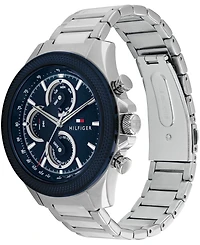 Tommy Hilfiger Men's Multifunction Silver-Tone Stainless Steel Watch 46mm