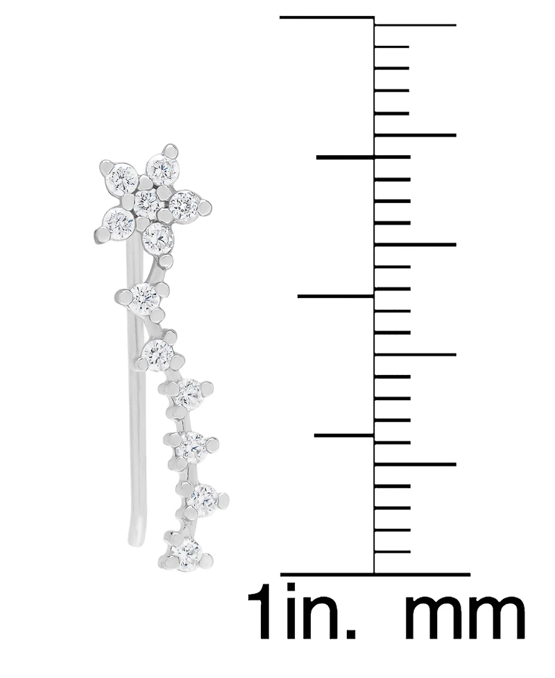 Lab-grown White Sapphire Star Drop Earrings (3/8 ct. t.w.) in Sterling Silver