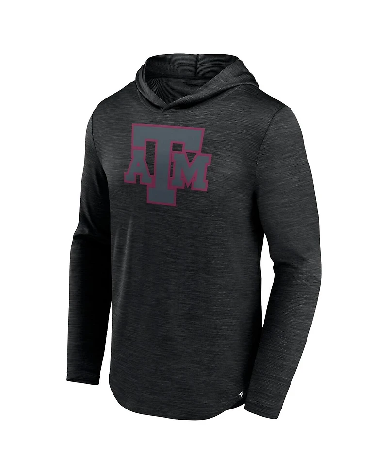Men's Fanatics Heather Black Texas A&M Aggies Transitional Hoodie T-shirt