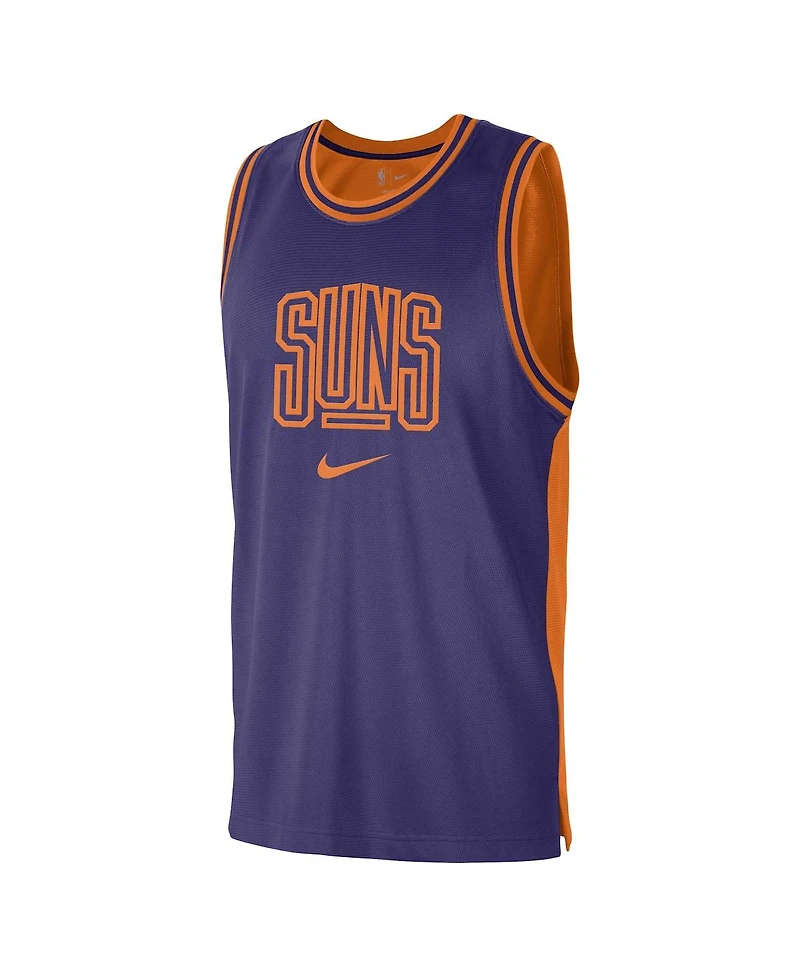 Men's Nike Purple, Orange Phoenix Suns Courtside Versus Force Split Dna Performance Mesh Tank Top