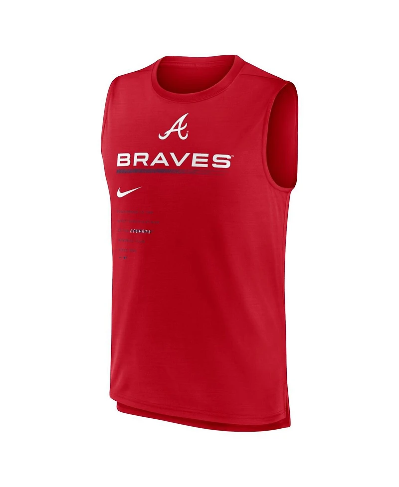 Men's Nike Red Atlanta Braves Exceed Performance Tank Top