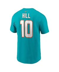 Men's Nike Tyreek Hill Aqua Miami Dolphins Player Name and Number T-shirt