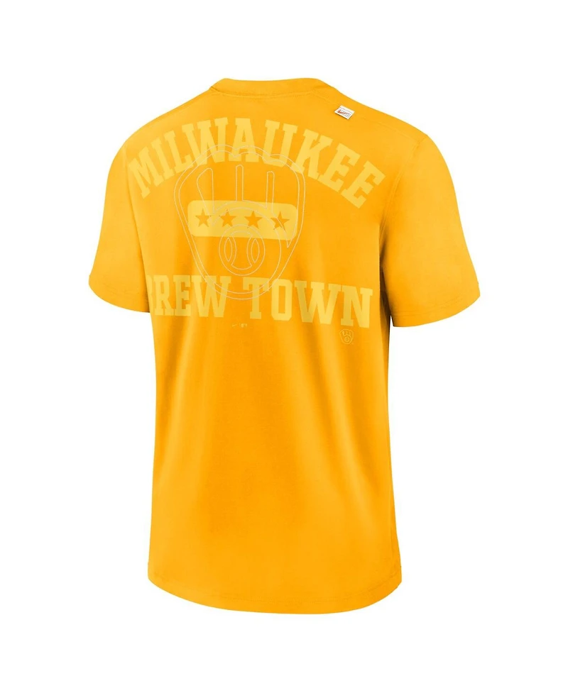 Men's Nike Gold Milwaukee Brewers Statement Game Over T-shirt
