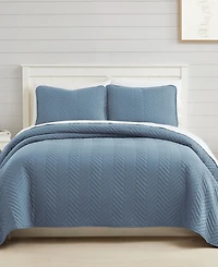 Southshore Fine Linens Solid Color Chevron -Pc. Quilt Set
