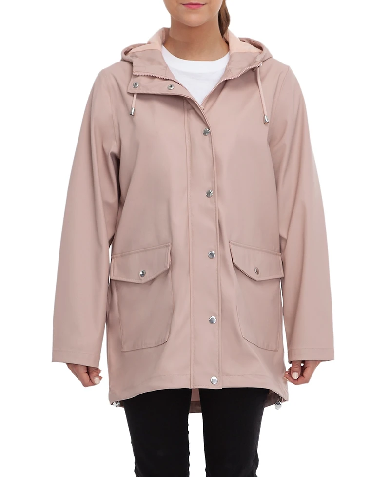 Rokka&Rolla Women's Waterproof Rain Coat Rubberized Jacket