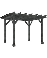 Outsunny 11.8' x 9.5' Patio Pergola, Weather-Resistant Cedar Wood, Backyard Cover for Porch Party, Grape Garden, Vineyard, Ivy Vine, or Climbing Plant