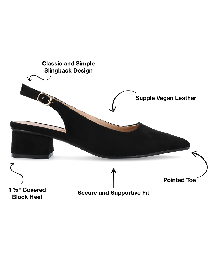 Journee Collection Women's Sylvia Block Heel Slingback Pumps