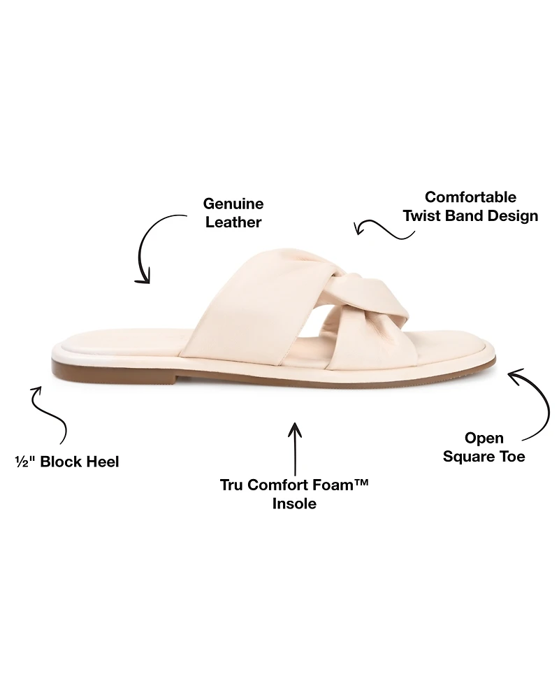Journee Signature Women's Kanndice Twisted Slip-On Sandals