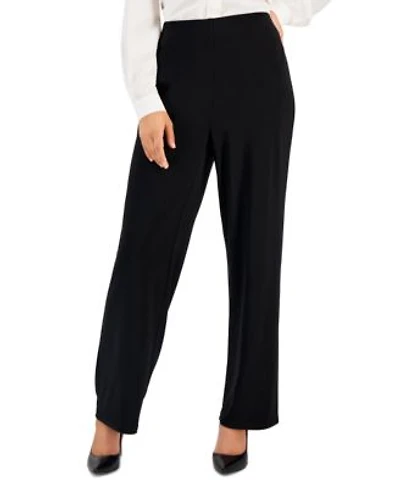 Ak Anne Klein Womens Solid Interlock Twist Yarn Wide Leg Knit Pants P Xxs Xl