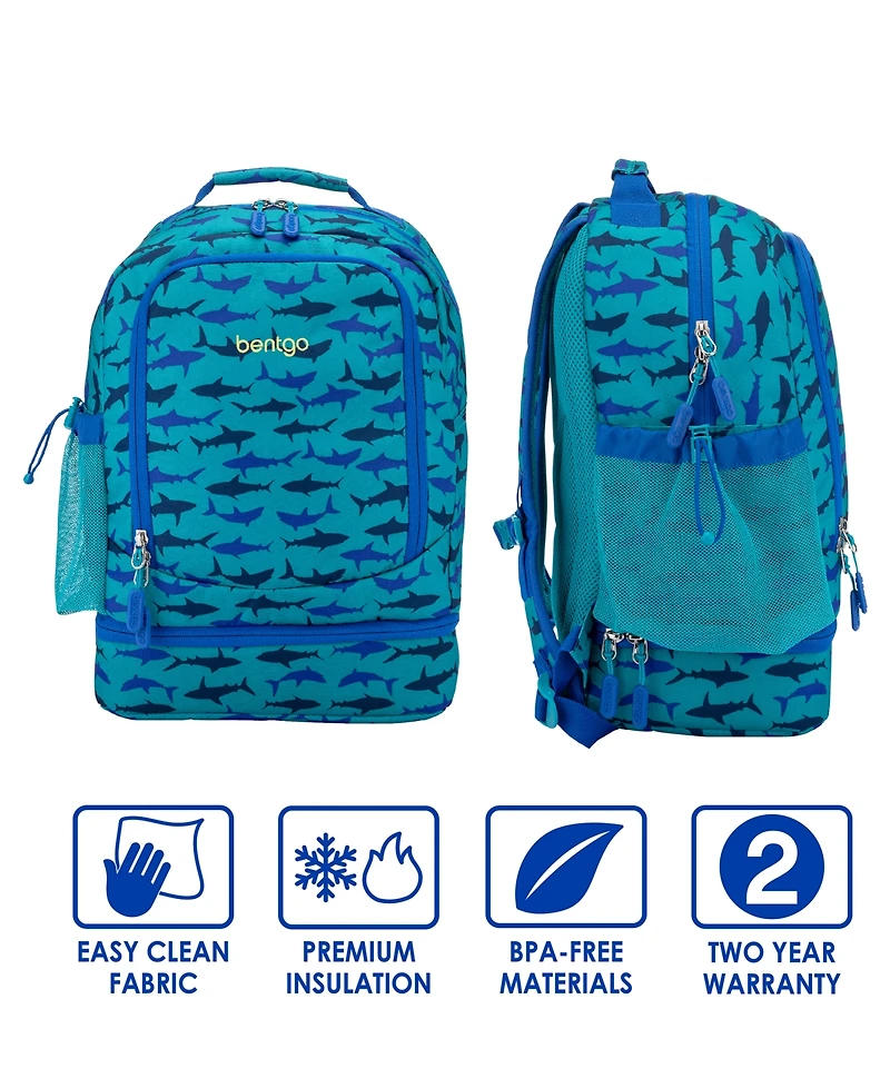 Bentgo 2-in-1 Backpack & Insulated Lunch Bag - Shark