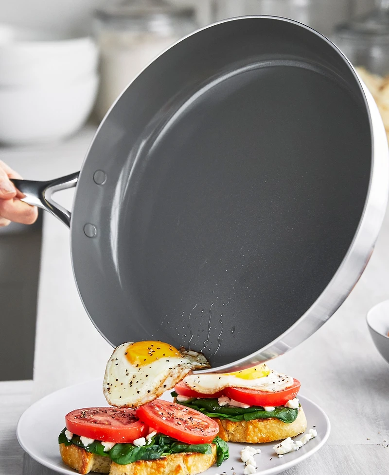 GreenPan GP5 Stainless Steel Healthy Ceramic Nonstick 2-Piece Fry pan Set, 10" and 12"