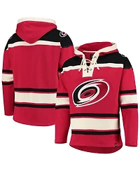 Men's '47 Brand Red Carolina Hurricanes Superior Lacer Pullover Hoodie