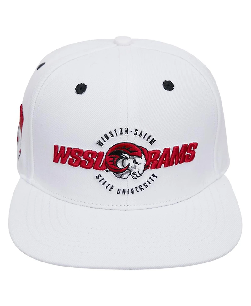 Men's Pro Standard White Winston Salem Rams Evergreen Wool Snapback Hat