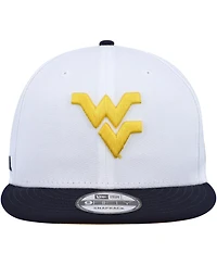 Men's New Era White and Navy West Virginia Mountaineers Two-Tone Mascot 9FIFTY Snapback Hat