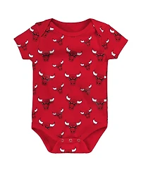 Infant Boys and Girls Red, Gray Chicago Bulls Two-Pack Double Up Bodysuit Set