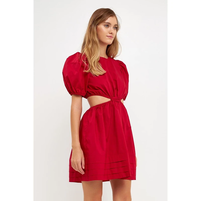 English Factory Women's Pleats with Cut-out Detail Mini Dress
