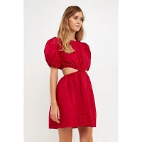 English Factory Women's Pleats with Cut-out Detail Mini Dress