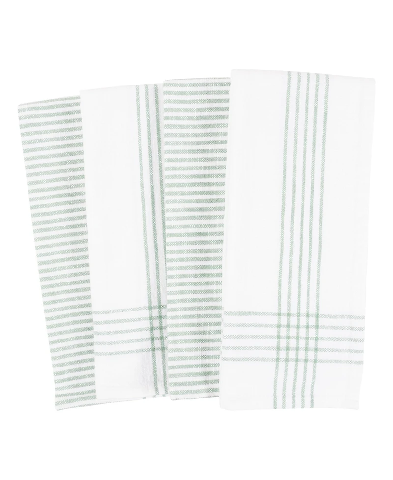 Kaf Home Monaco Cotton 4 Piece Kitchen Dish Towel, 18" x 28"
