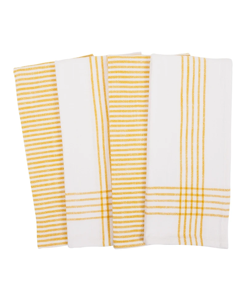 Kaf Home Monaco Cotton 4 Piece Kitchen Dish Towel, 18" x 28"