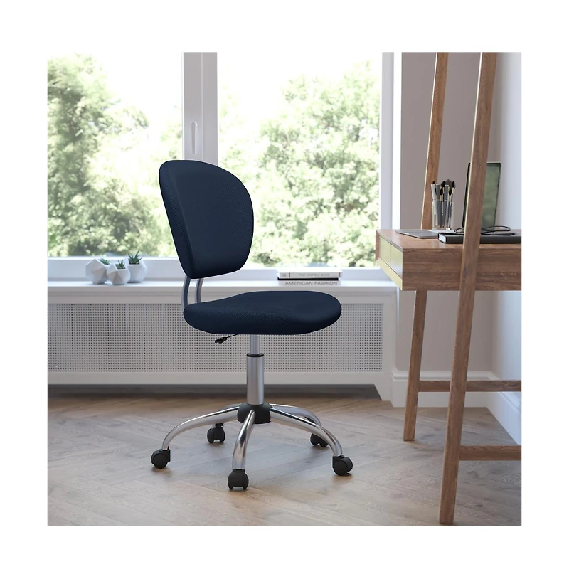 Emma+Oliver Mid-Back Mesh Padded Swivel Task Office Chair With Chrome Base