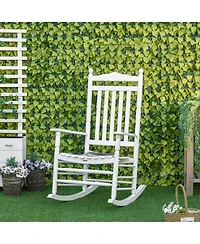 Outsunny Wooden Rocking Chair for Porch, Indoor/Outdoor,
