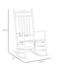 Outsunny Wooden Rocking Chair for Porch, Indoor/Outdoor,