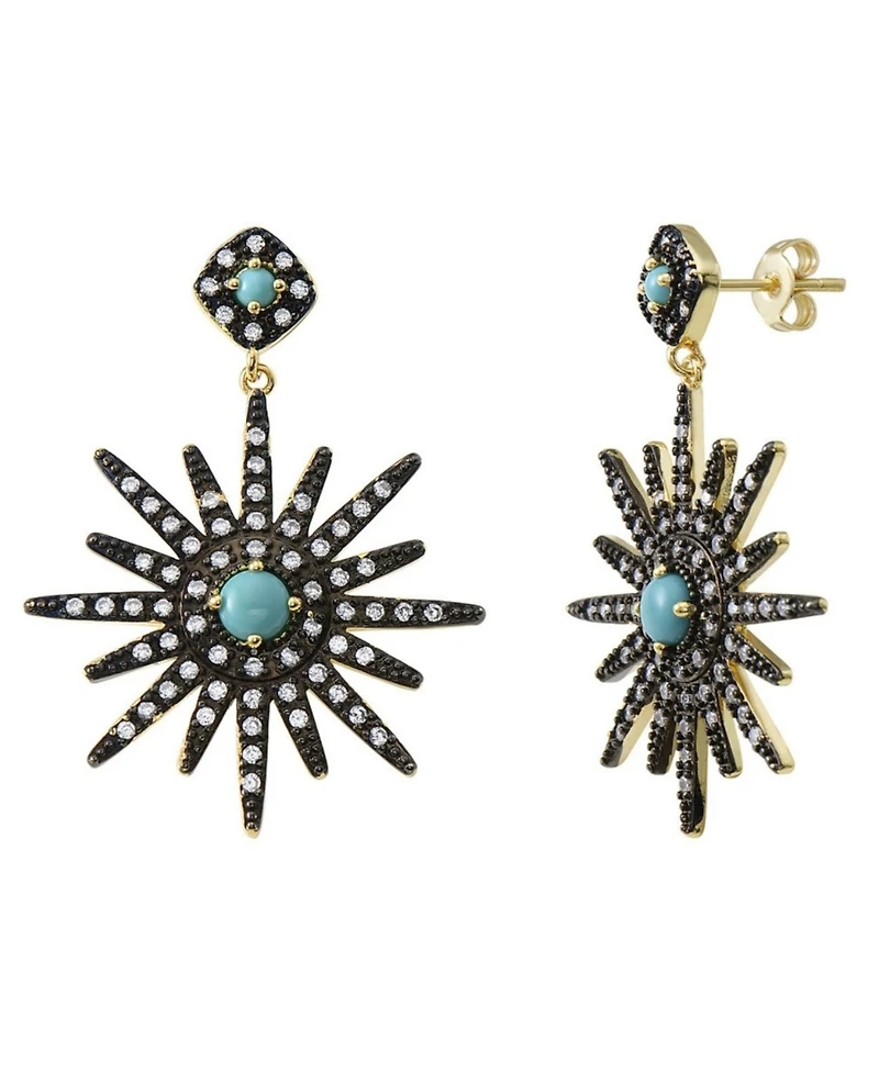 Adornia Faux Turquoise Starburst Earrings