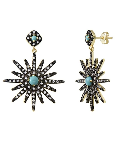 Adornia Faux Turquoise Starburst Earrings