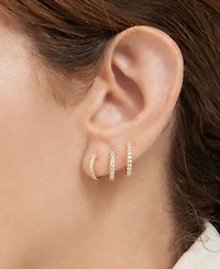 Adornia 14K Gold Plated Huggie Hoop Earring Pack, 6 Pieces
