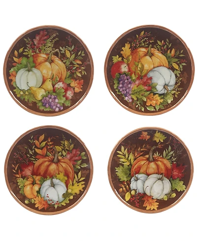 Certified International Harvest Blessings Set of 4 Dessert Plates, Service for 4