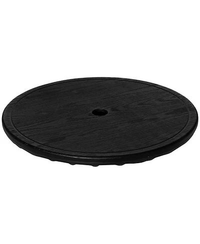 Outsunny 20" Umbrella Table Tray, Easy to Install Table-Top, Round Portable for Swimming Pool, Beach, Patio, Deck, Garden, Black