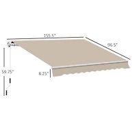 Outsunny 13' x 8' Manual Retractable Awning Sunshade Shelter